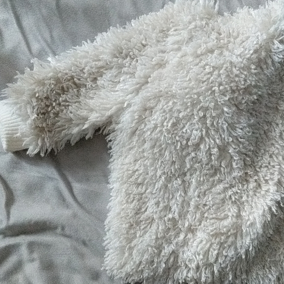 Zara Cream Teddy Crop Sleeve Jacket - Picture 7 of 8